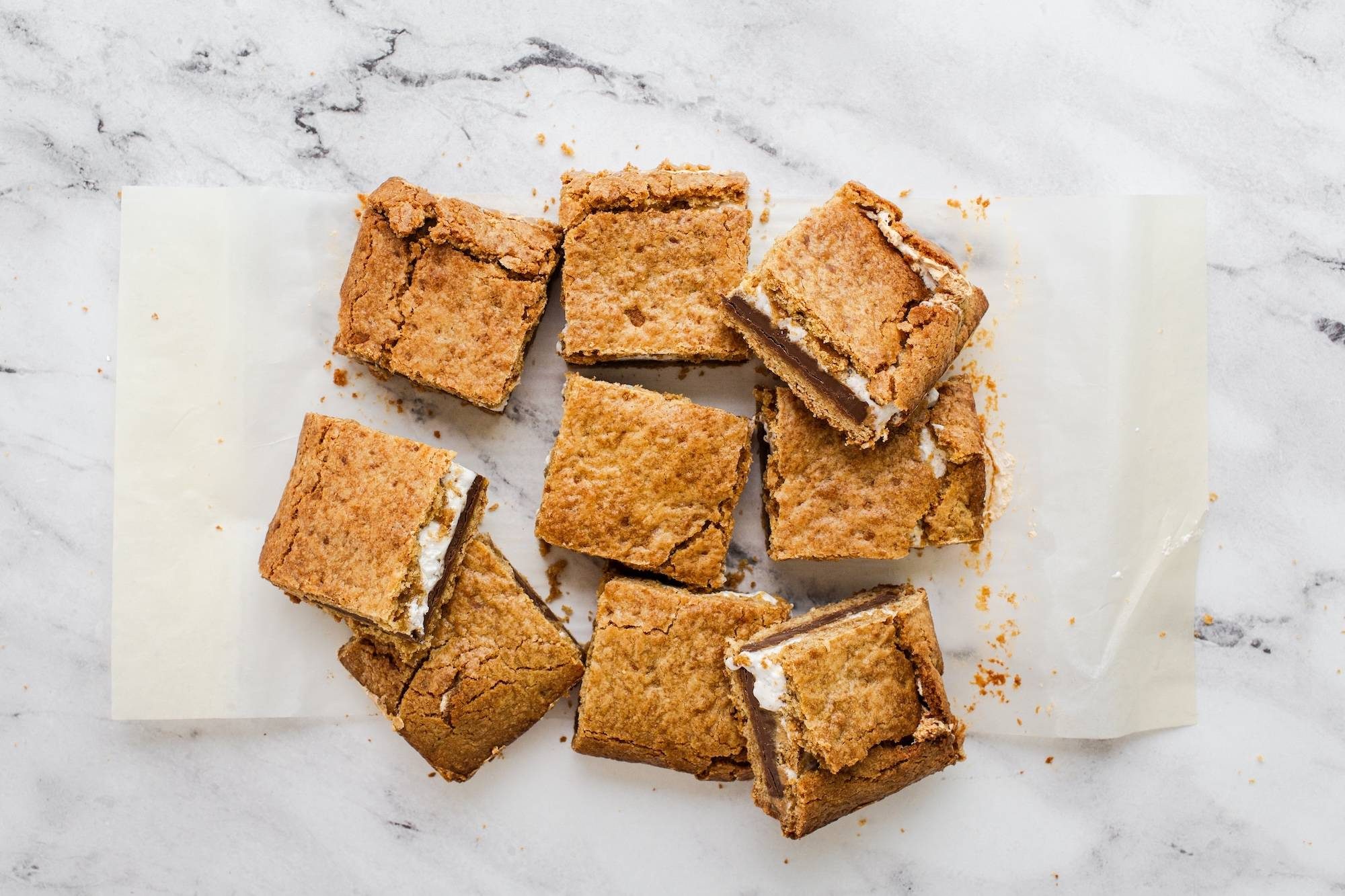 Sliced s'mores bars.