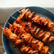Honey chipotle chicken skewers.