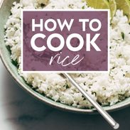 Image with rice and how to cook it.