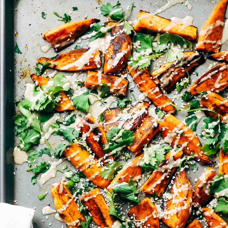 30 Minute Sesame Roasted Sweet Potatoes