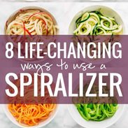 Collage of spiralized vegetables.