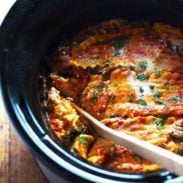 Super Easy Skinny Veggie Crockpot Lasagna - a handful of simple ingredients for a healthy family dinner. | https://science-daily.online