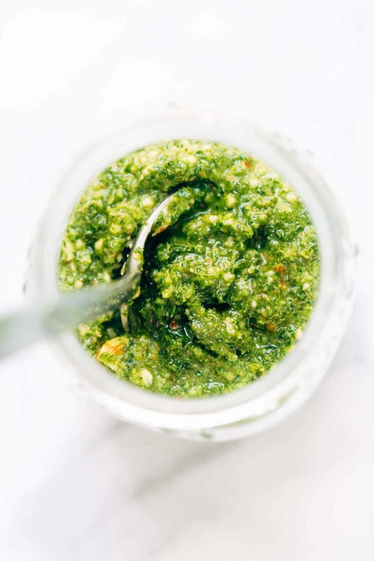 Kale pesto in a jar.