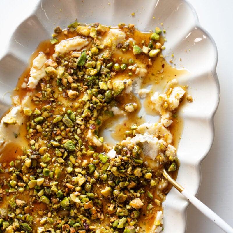 A picture of Boursin Appetizer with Pistachios and Honey