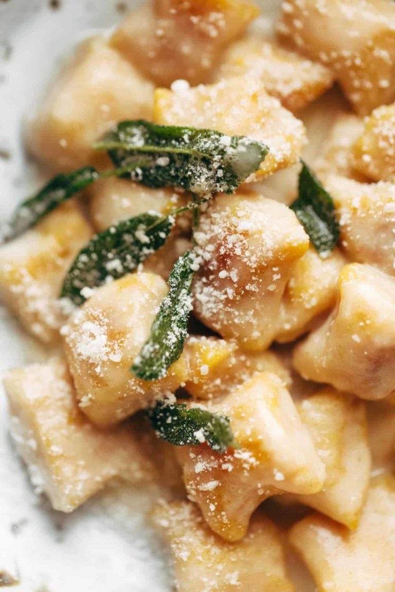 Pumpkin gnocchi in a sage butter sauce.