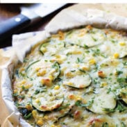 Sweet corn zucchini pie.