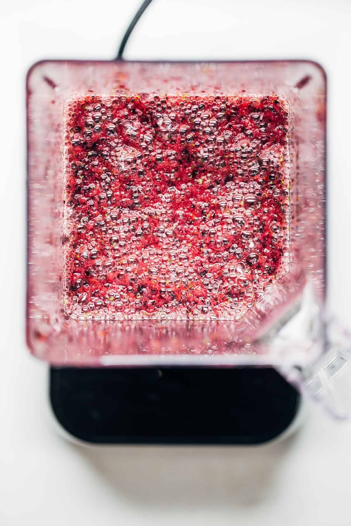 Frosted Blueberry Lemonade in a blender.